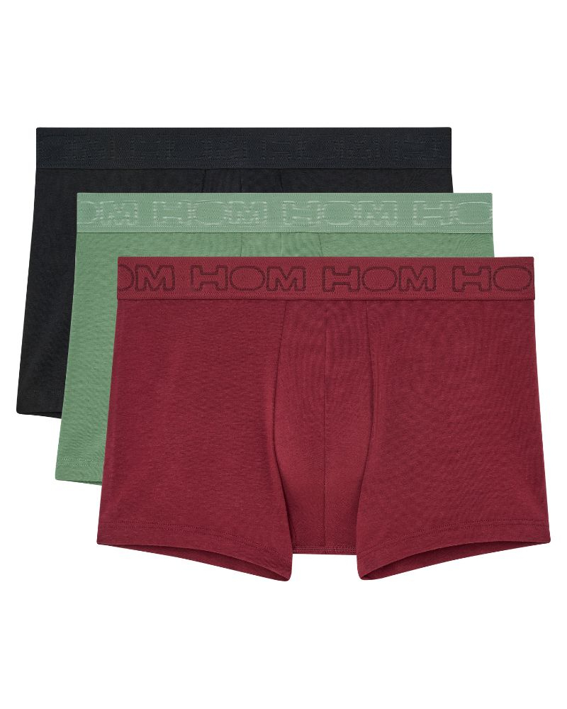 Paquete de 3 bóxers algodón HOM Armand 1 (Noir/Kaki/Bordeaux)