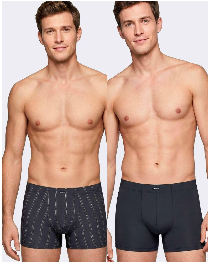 Pack of 2 boxers cotton Impetus Stride Q05 (Imprimé Navy Blue/Navy Blue)