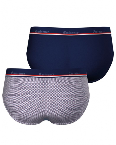 Set of 2 cotton briefs Eminence Made in France (Cocarde/Marine)