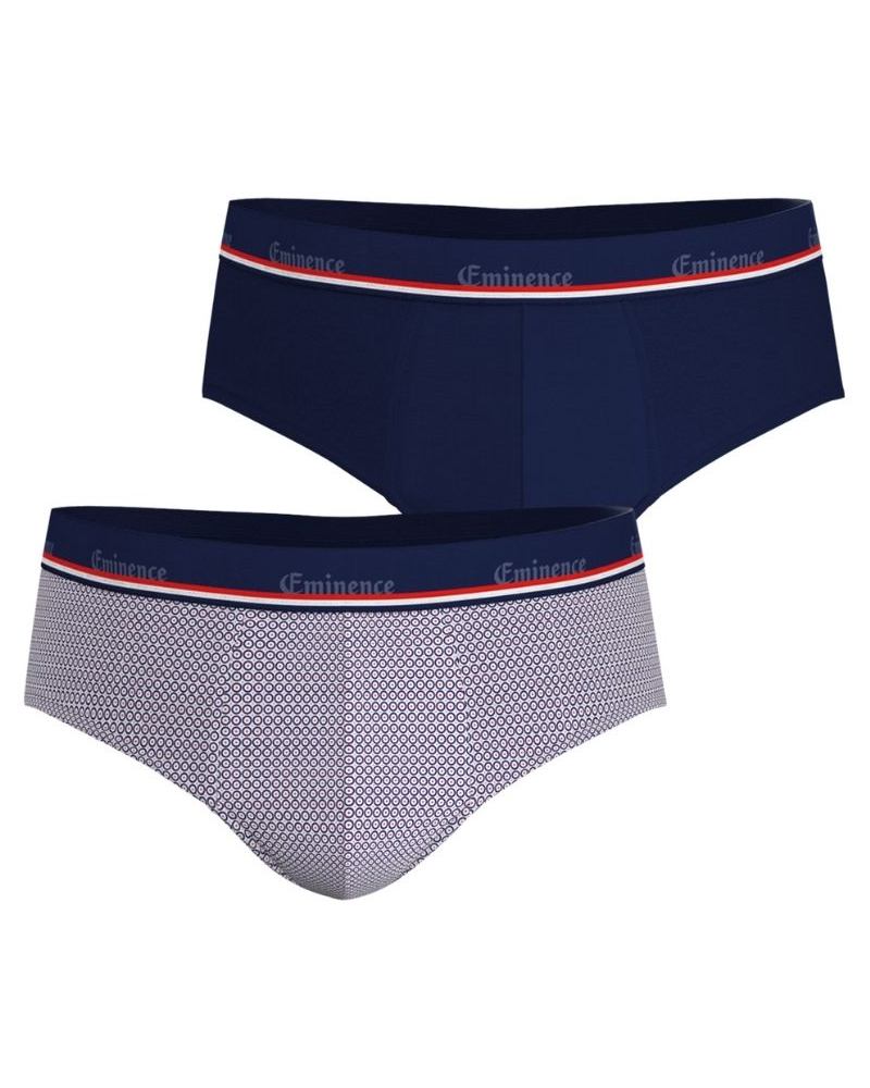 Paquete de 2 calzoncillos en algodón Eminence Hecho en Francia (Cocarde/Marine)