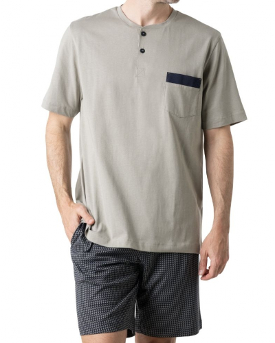 Short pyjama 100% cotton Eminence Casual (Vert/Imprimé Graphique Marine)