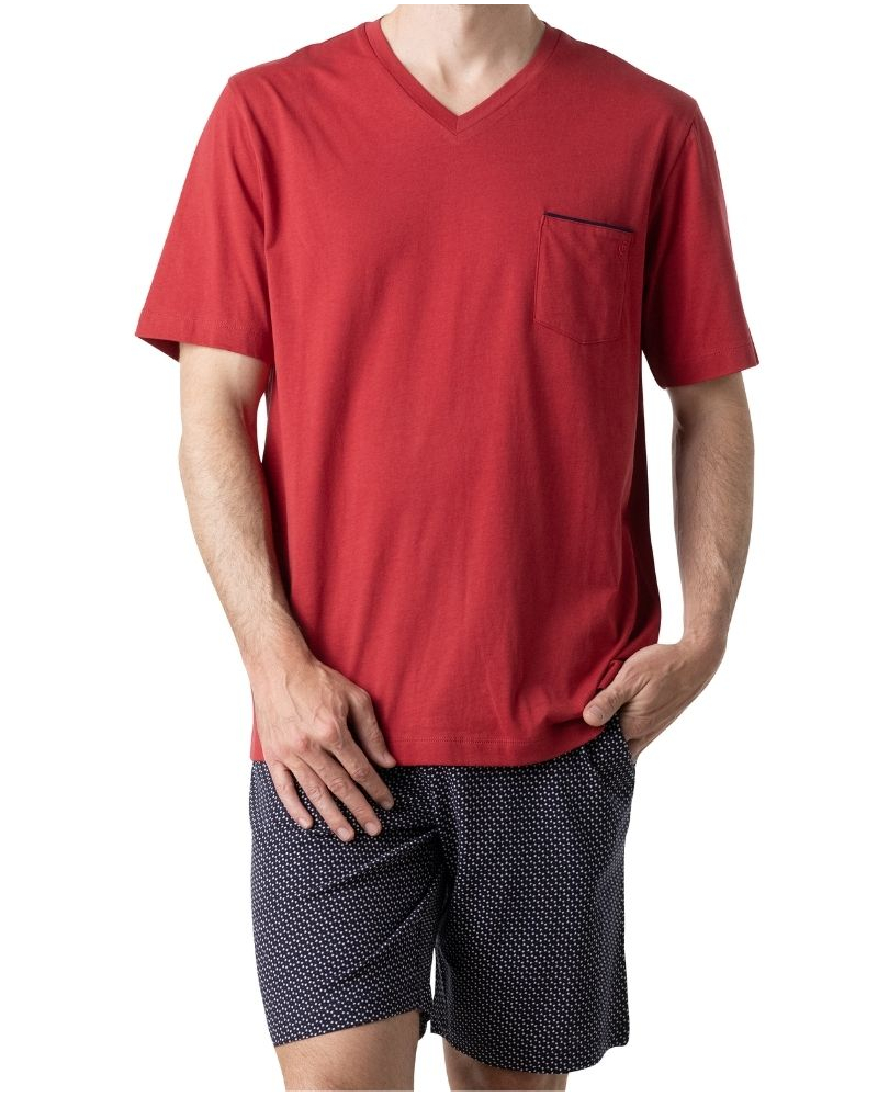 Pijama corto 100% algodón Eminence Business (Rouge/Imprimé Marine)