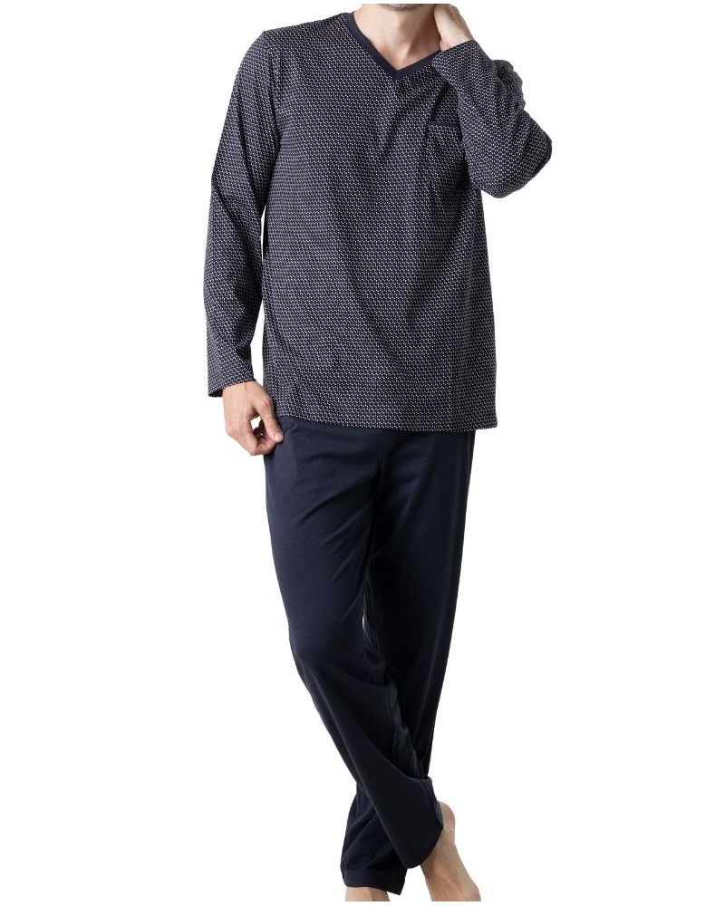 Pijama largo 100% algodón Eminence Business (Imprimé/Marine/Rouge)