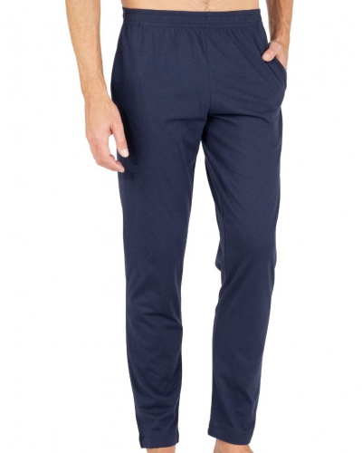 V-neck long pyjama 100% cotton Eminence L'Intemporel (Marinière/Marine)