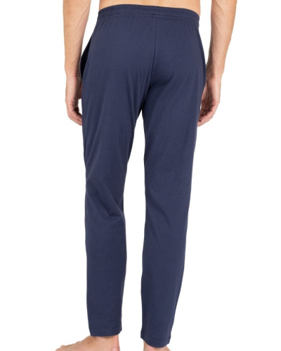 V-neck long pyjama 100% cotton Eminence L'Intemporel (Marinière/Marine)