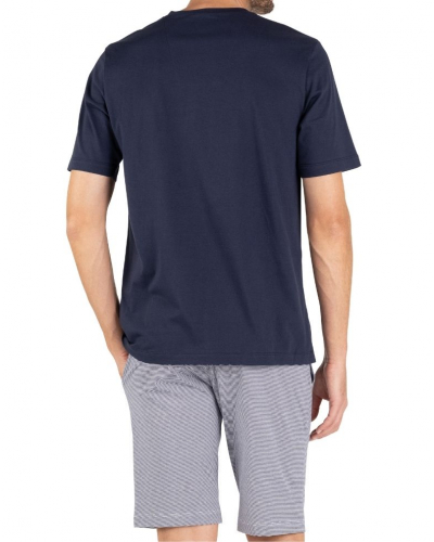 Pijama corto 100% algodón cuello V Eminence L'Intemporel (Marine/Marinière)