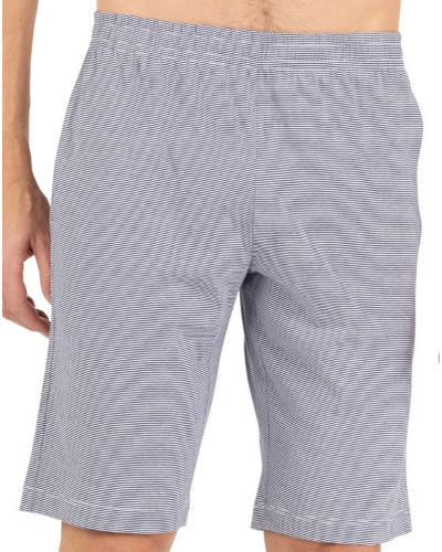 Short pyjama 100% cotton V-neck Eminence L'Intemporel (Marine/Marinière)