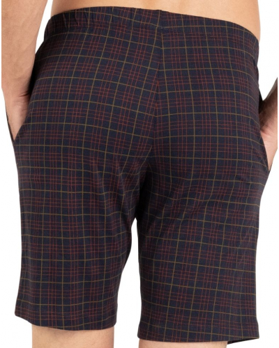 Pyjama court 100% coton Eminence L'Ecossais (Marine/Imprimé Tartan)
