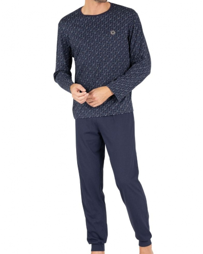 Long pyjama 100% cotton SmileyWorld X Eminence (Marine/Imprimé Golf)