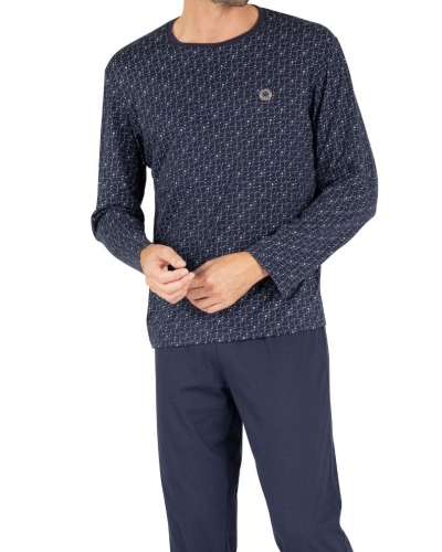 Pijama largo 100% algodón SmileyWorld X Eminence (Marine/Imprimé Golf)