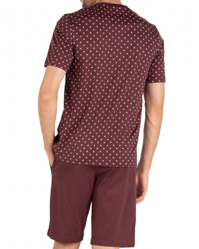 Pijama corto 100% algodón Eminence Mercerisé (Bordeaux/Imprimé)