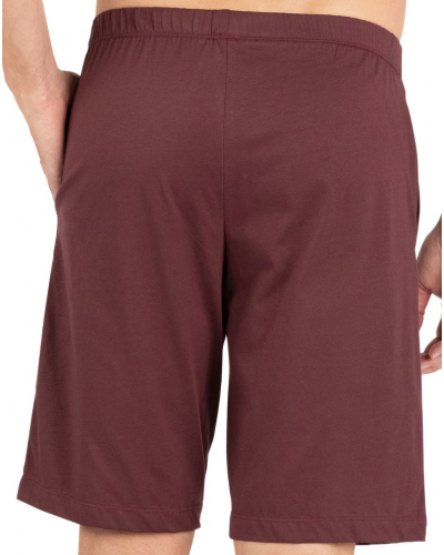 Pyjama court 100% coton Eminence Mercerisé (Bordeaux/Imprimé)