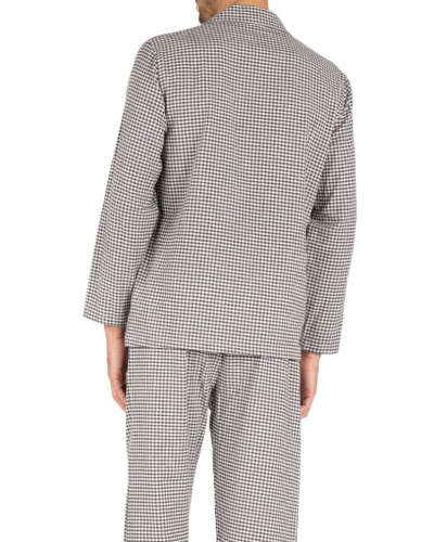 Buttoned-up long pyjama 100% cotton Eminence Flanelle (Imprimé Vichy)