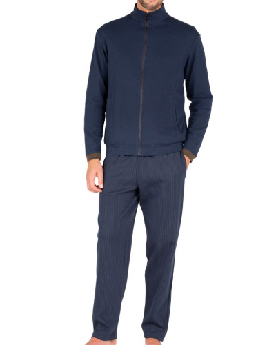 100% cotton zip-up jacket Eminence Interlock (Marine)