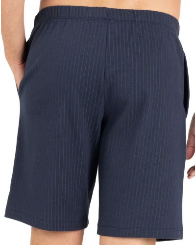 Pijama corto 100% algodón Eminence Interlock (Marine/Rayures Camel)