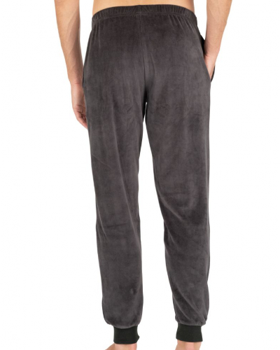 Long cotton jogger pyjama Eminence Velours (Vert Foncé)