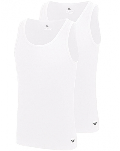 Lot de 2 débardeurs Adidas Comfort Cotton Rib (Blanc)