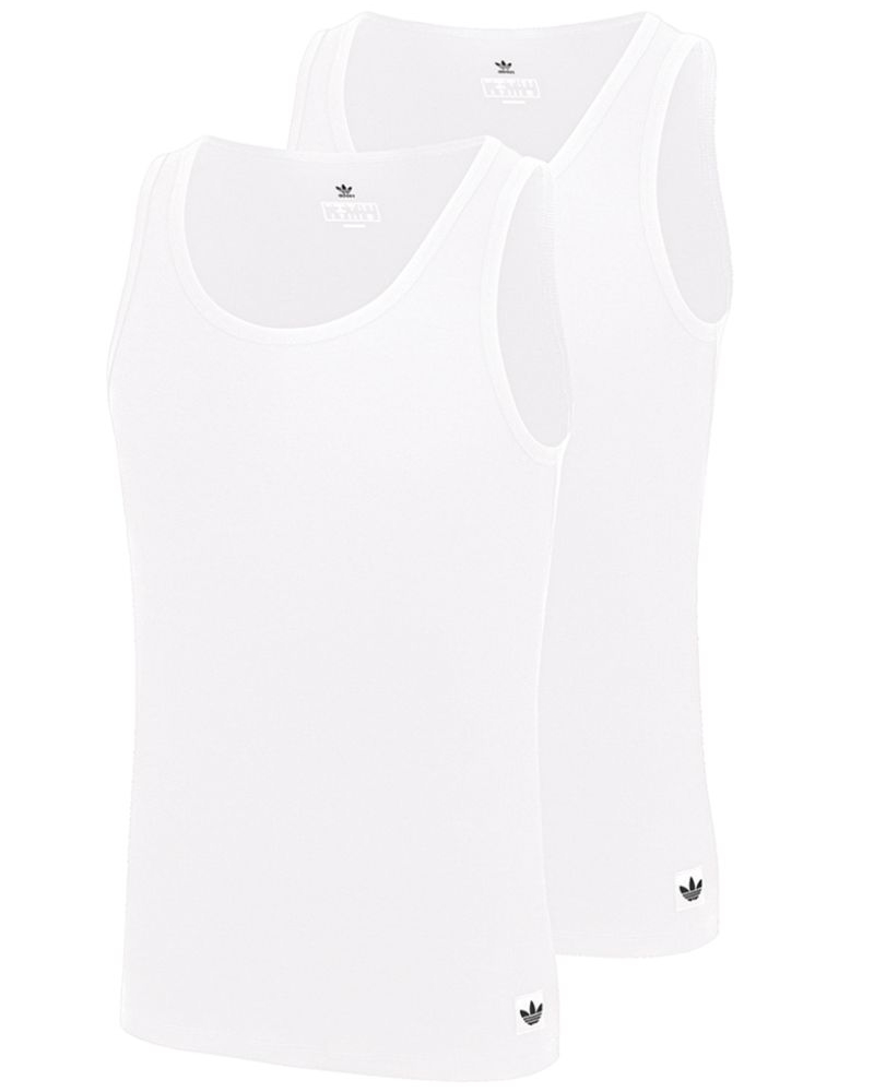 Lot de 2 débardeurs Adidas Comfort Cotton Rib (Blanc)