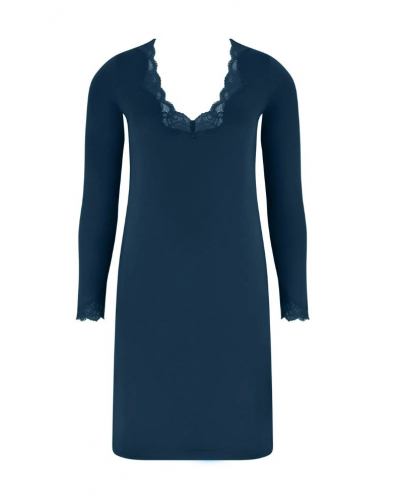 Camisón mangas largas cuello en V Antigel Simply Perfect (Bleu Sarcelle)
