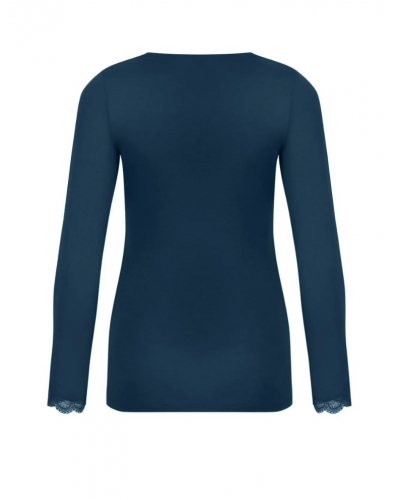 T-shirt manches longues col en V Antigel Simply Perfect (Bleu Sarcelle)