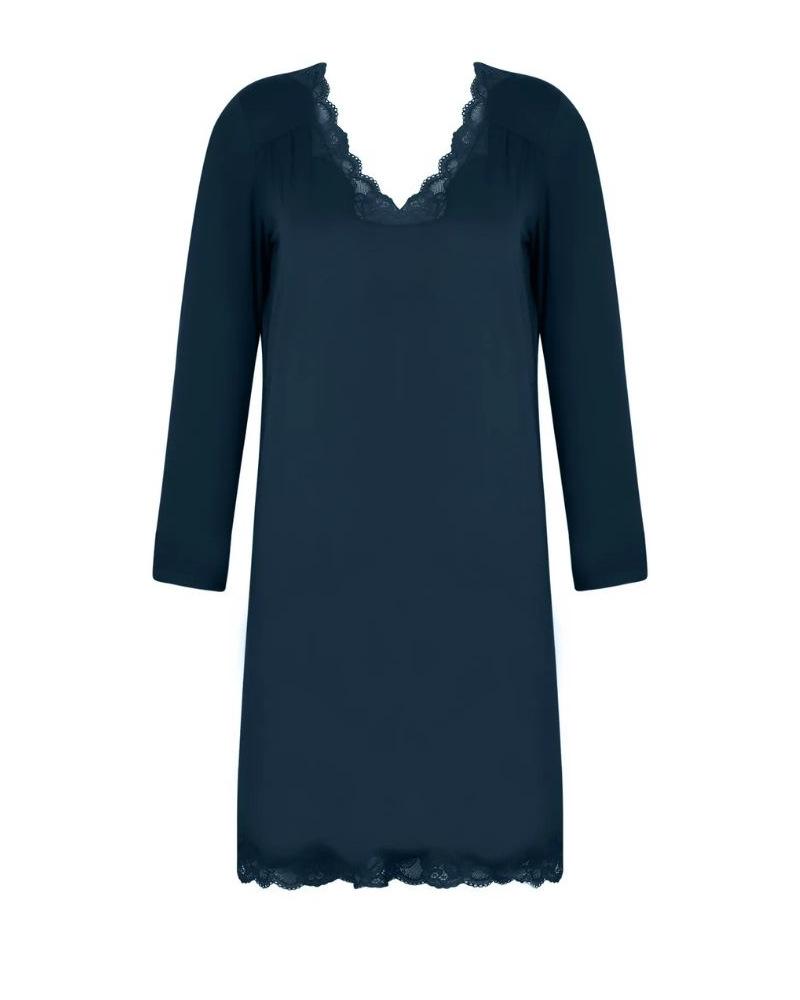 Long-sleeved well-being nightdress Antigel Simply Perfect (Bleu Sarcelle)