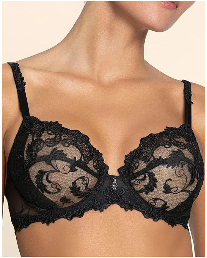 Sujetador con aros Lise Charmel Dressing Floral (Negro)