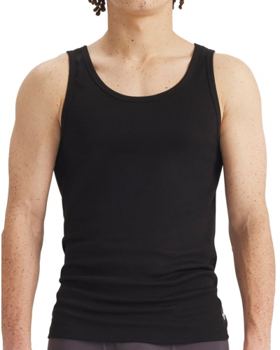 Paquete de 2 camisetas sin mangas Adidas Comfort Cotton Rib (Negro)