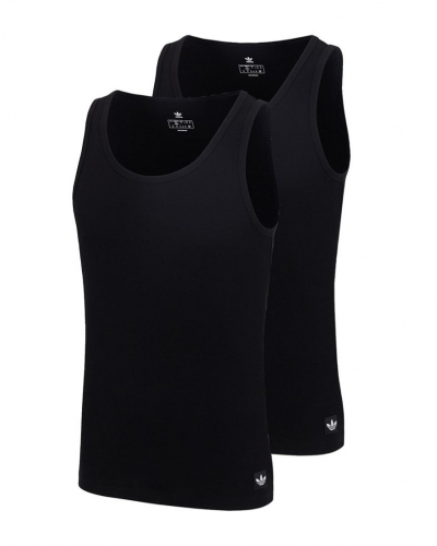 Paquete de 2 camisetas sin mangas Adidas Comfort Cotton Rib (Negro)