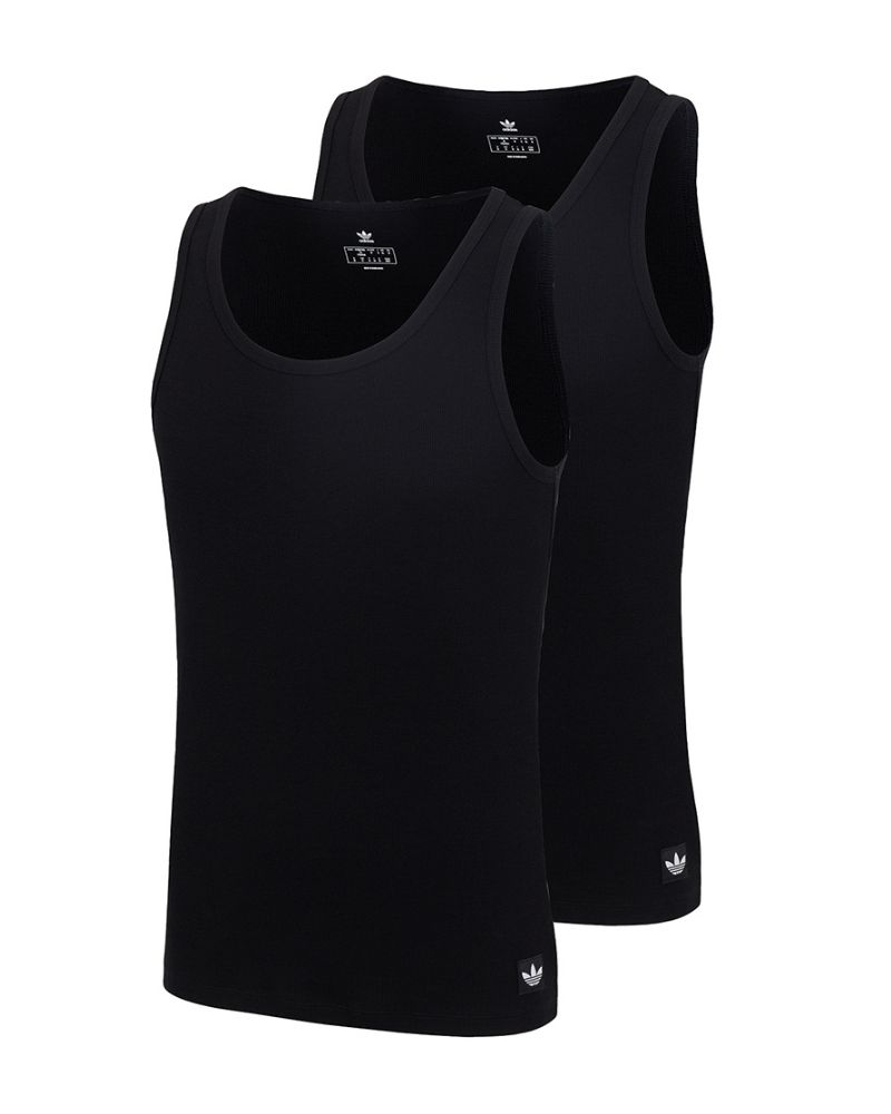 Lot de 2 débardeurs Adidas Comfort Cotton Rib (Noir)