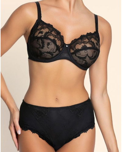 High Brief Lise Charmel Dressing Floral (Black)