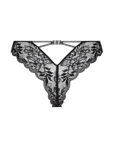 Thong Lise Charmel Cuir Sexy Couture (Noir Argent)
