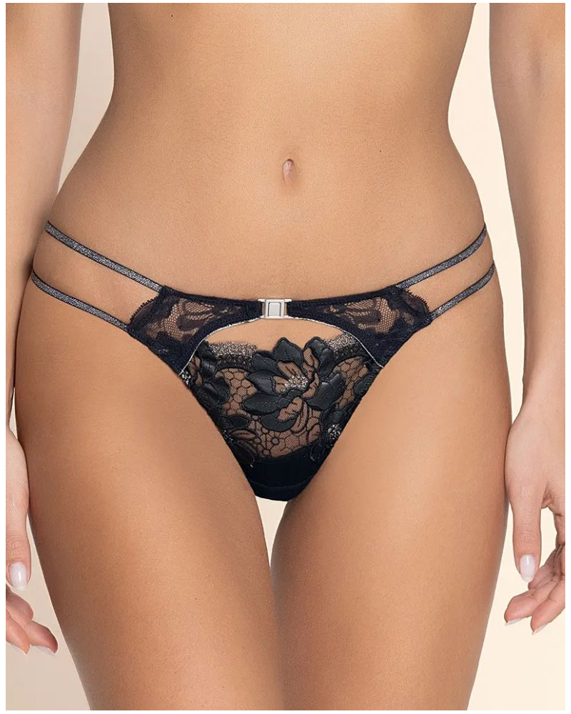 Fantasy thong Lise Charmel Cuir Sexy Couture (Noir Argent)