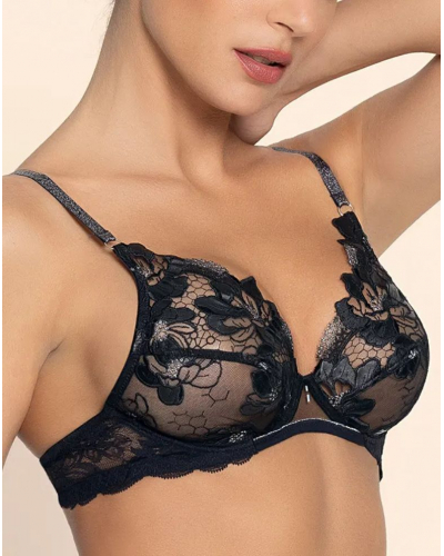 Glamour bra Lise Charmel Cuir Sexy Couture (Noir Argent)