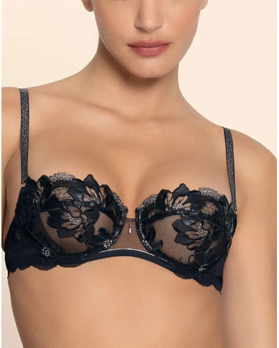 Sujetador corbeille Lise Charmel Cuir Sexy Couture (Noir Argent)