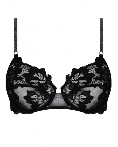 Sujetador con aros Cuir Sexy Couture (Noir Argent)