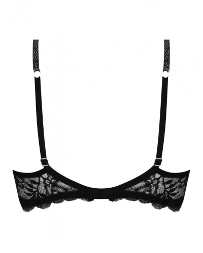 Soutien-gorge armatures Cuir Sexy Couture (Noir Argent)