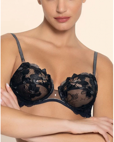 Underwired bra Cuir Sexy Couture (Noir Argent)