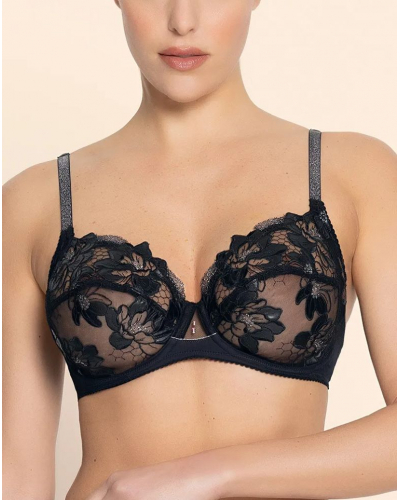 Sujetador con aros bienestar Lise Charmel Cuir Sexy Couture (Noir Argent)