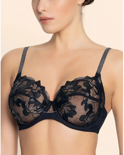 Sujetador con aros bienestar Lise Charmel Cuir Sexy Couture (Noir Argent)