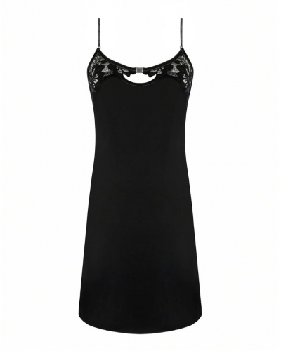 Camisón en seda Lise Charmel Cuir Sexy Couture (Noir Argent)