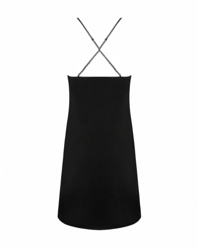 Silk nightdress Lise Charmel Cuir Sexy Couture (Noir Argent)