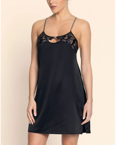 Camisón en seda Lise Charmel Cuir Sexy Couture (Noir Argent)