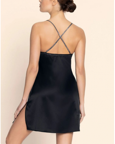 Silk nightdress Lise Charmel Cuir Sexy Couture (Noir Argent)