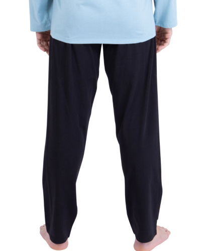 Pyjama long 100% coton Athena EcoPack Vintage (Bleu Gris/Noir)