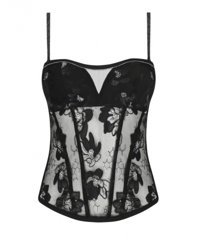 Bustier Lise Charmel Cuir Sexy Couture (Noir Argent)