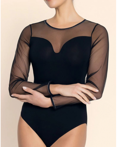 Body en Modal Lise Charmel Cuir Sexy Couture (Noir Argent)
