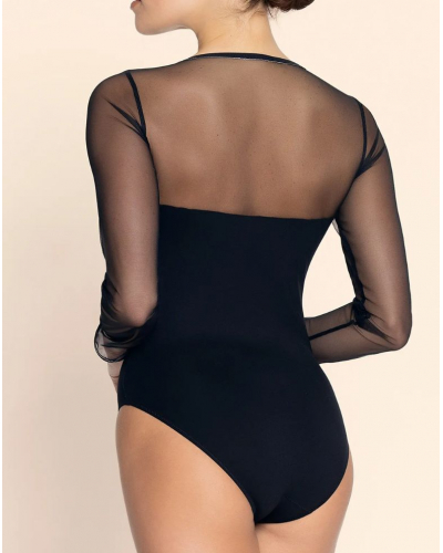 Body en Modal Lise Charmel Cuir Sexy Couture (Noir Argent)