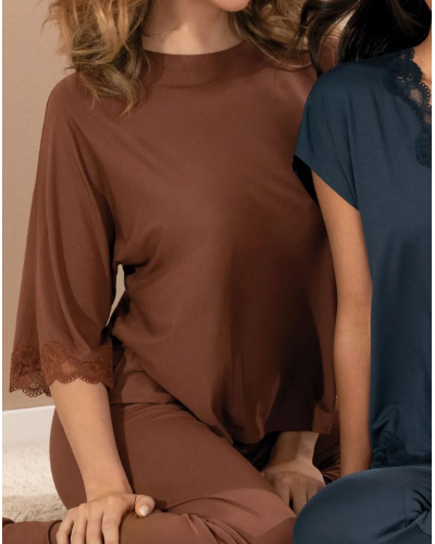 T-shirt manches 3/4 coupe ample Antigel Simply Perfect (Châtaigne)