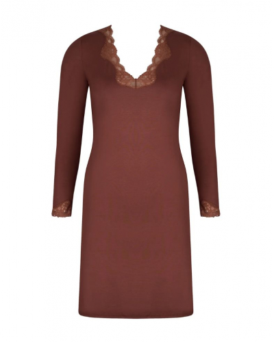Camisón mangas largas cuello en V Antigel Simply Perfect (Châtaigne)
