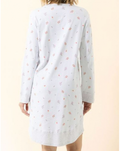 Nightshirt Interlock 100% Cotton Le Chat Songe (Ciel)